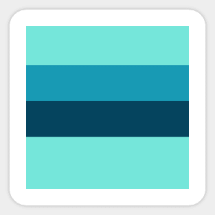 A solitary pattern of Water, Tiffany Blue, Blue-Green and Marine Blue stripes. Sticker